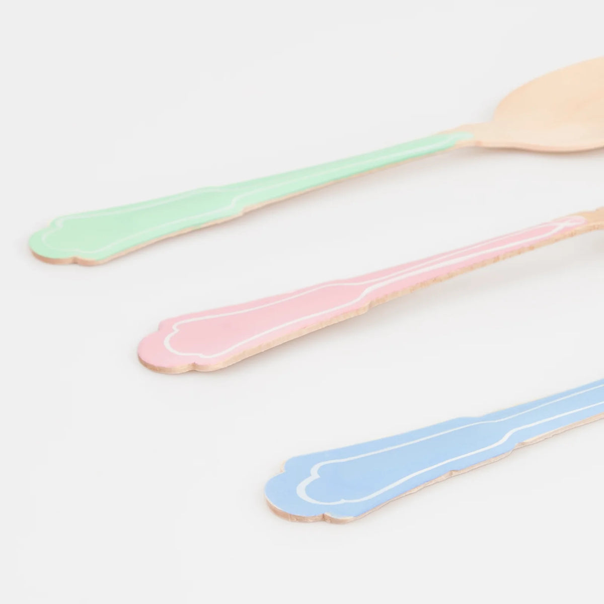 Elegant Mixed Color Wooden Cutlery Set by Meri Meri