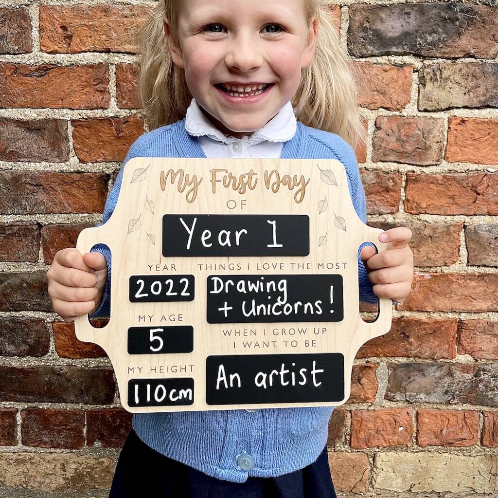 First Day of School Wooden Sign Board