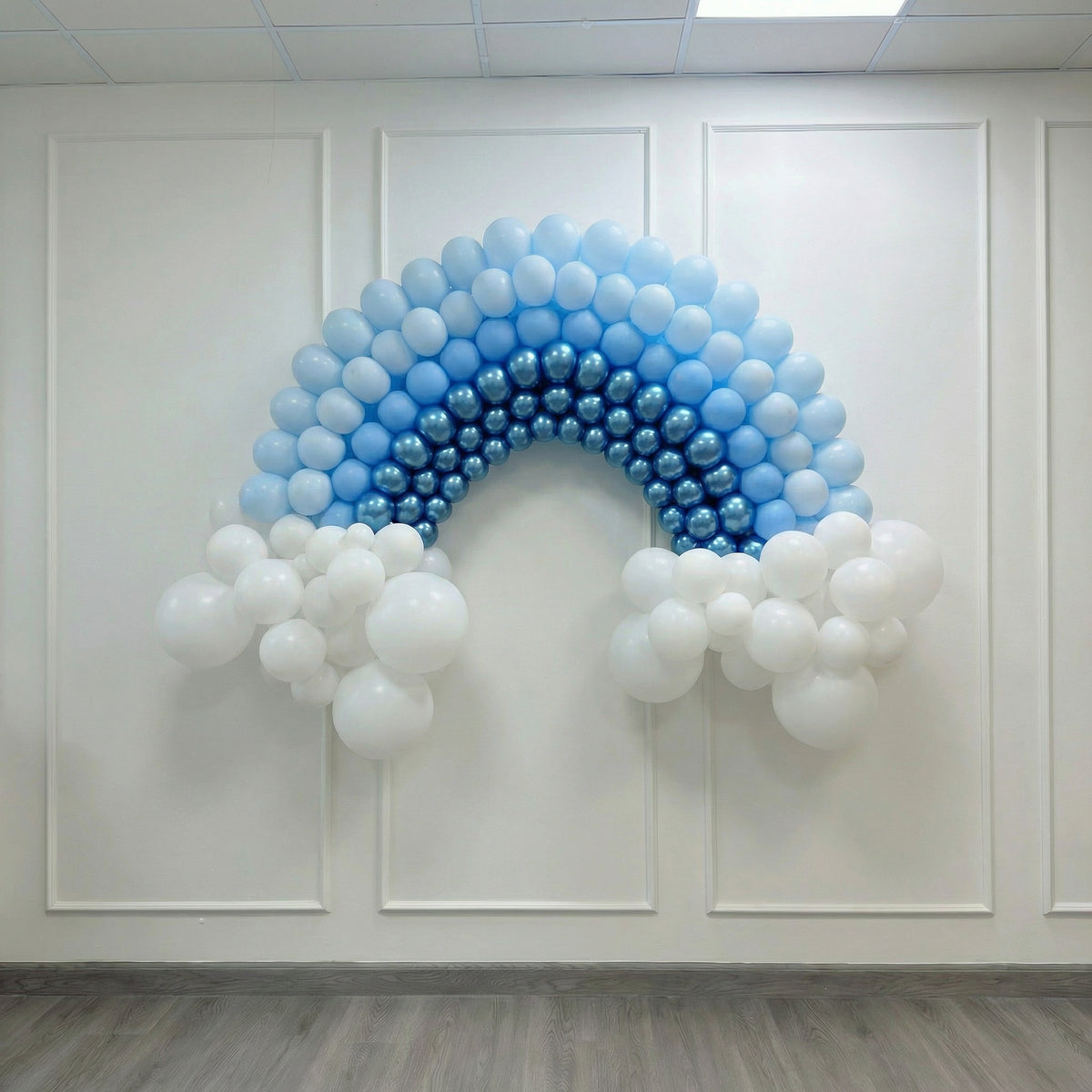 Blue Rainbow Balloon Arch