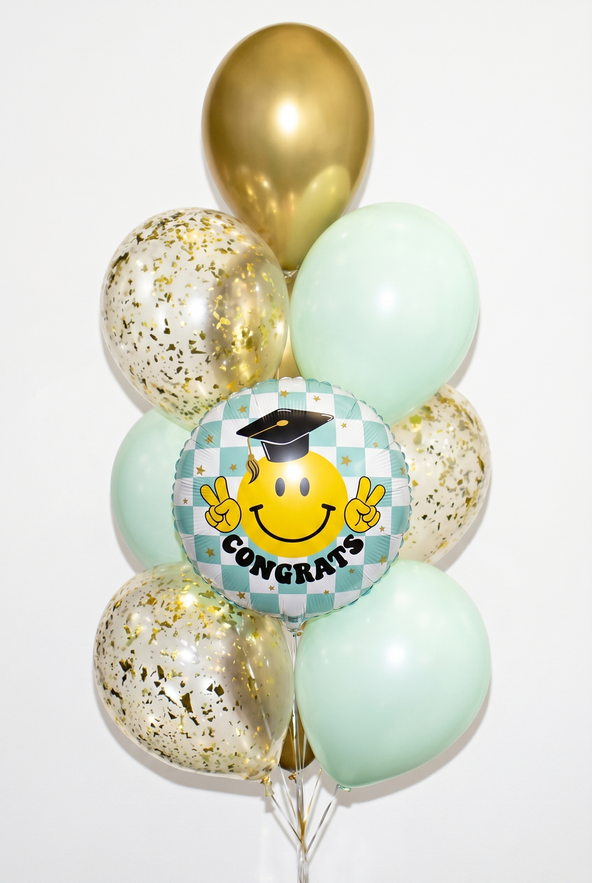 Congrats Grad Smiley Face Foil Balloon