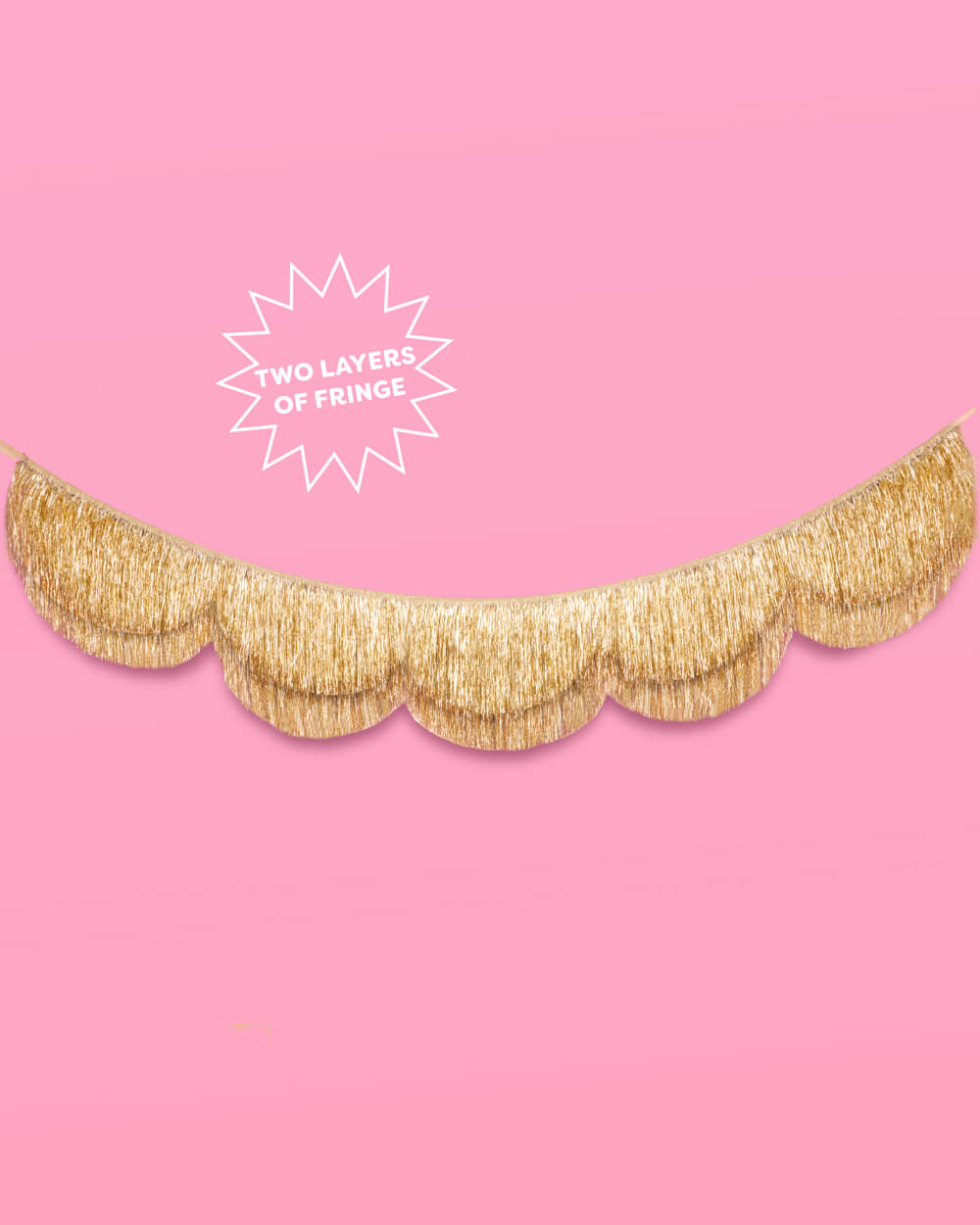 Stay Golden Scallop Fringe Banner