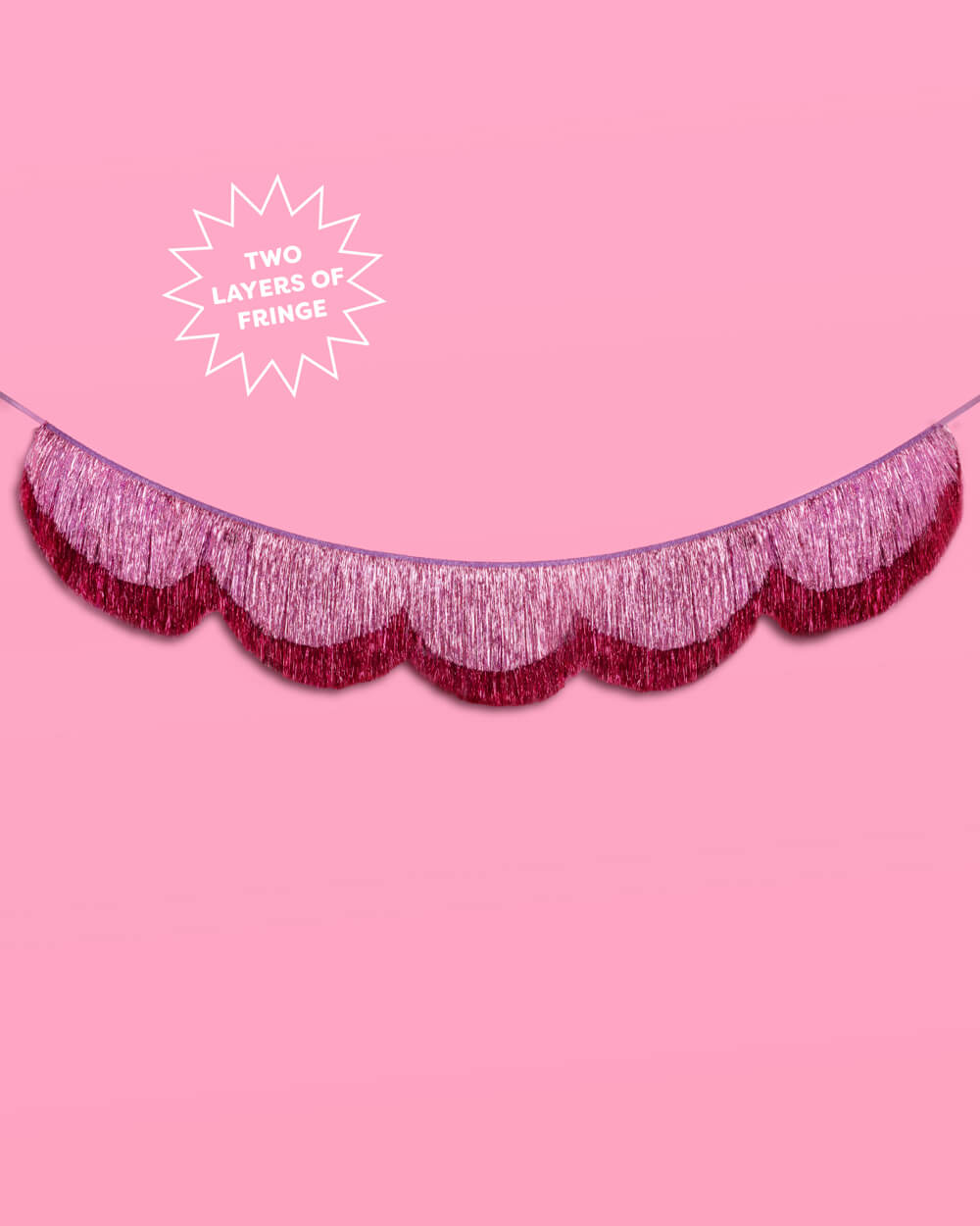 Tickled Pink Scallop Fringe Banner