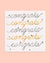 Repetition of 'congrats' text on a white card with a pink background