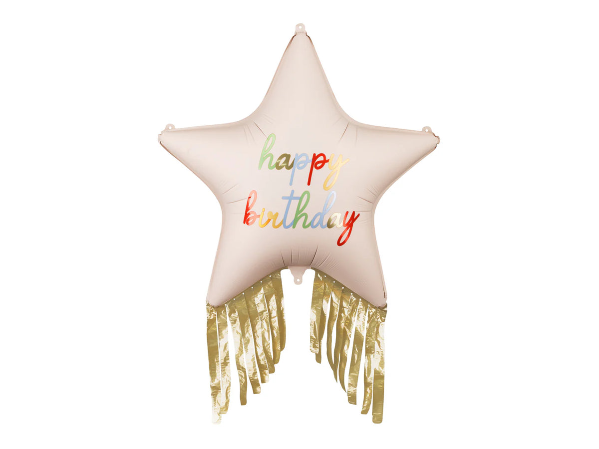 Fringe Star Happy Birthday Foil Balloon