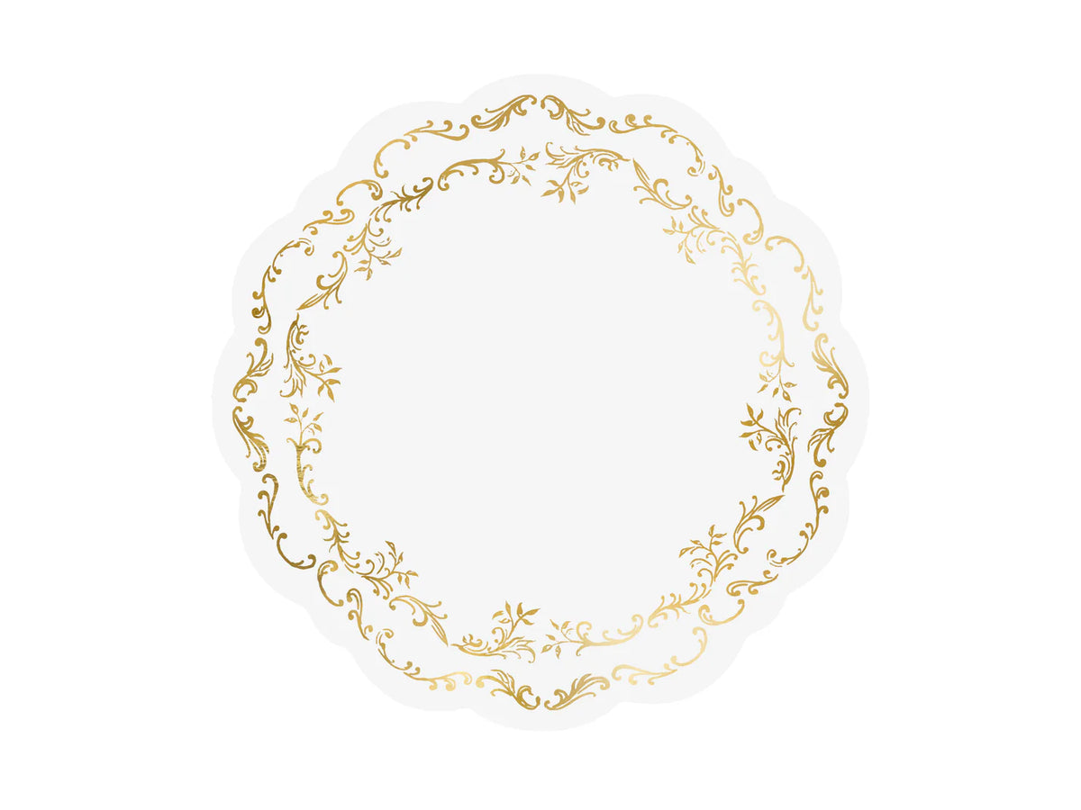 White &amp; Gold Placemats Set