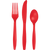 Plastic Premium Cutlery Classic Red
