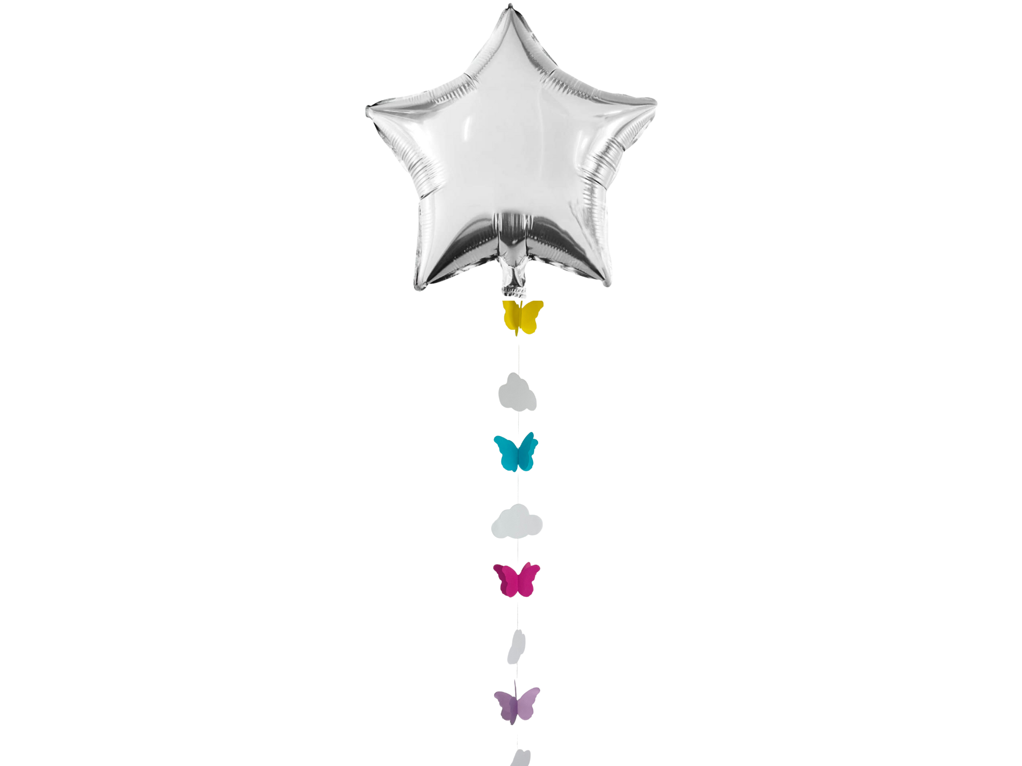 Multi-Colored Butterflies Balloon Tail