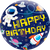 Outer Space Happy Birthday Bubble Balloon