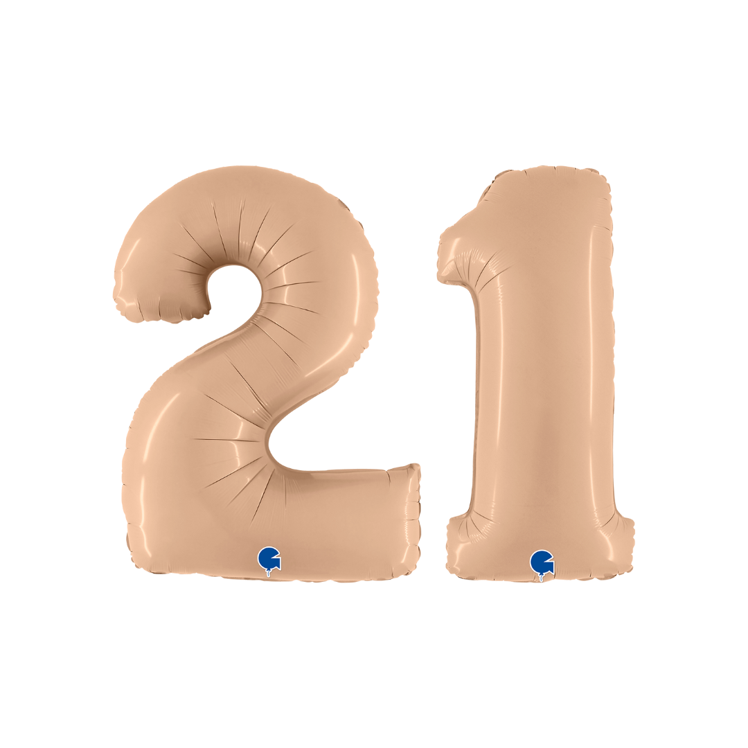 NUMBER 21 SATIN NUDE FOIL BALLOON