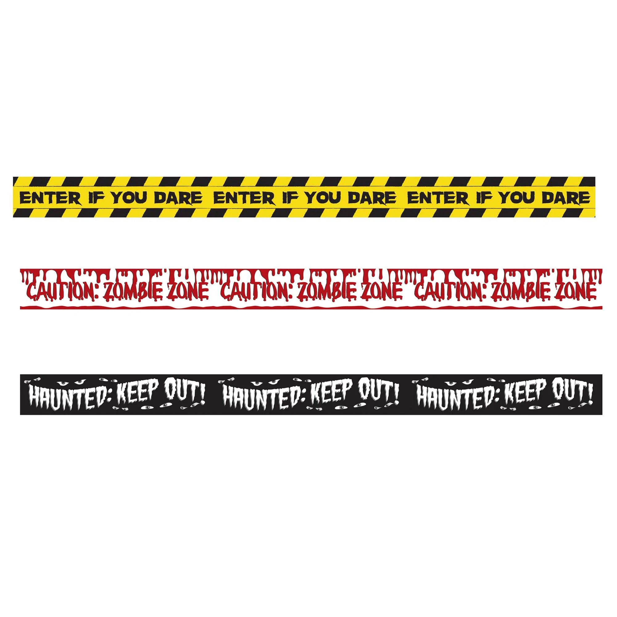 Halloween Fright Plastic Tape Banners 30ft