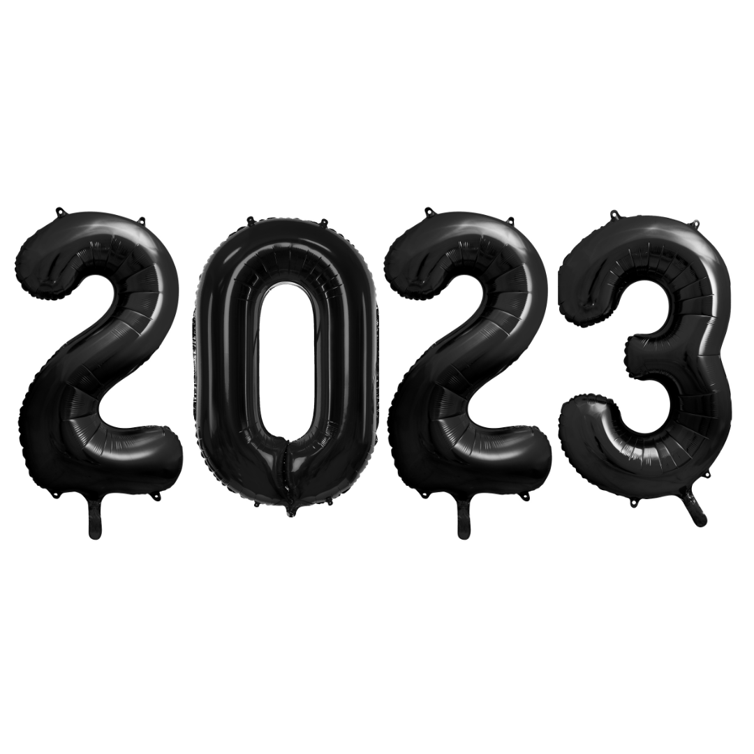 2023 Black Foil Balloon Set