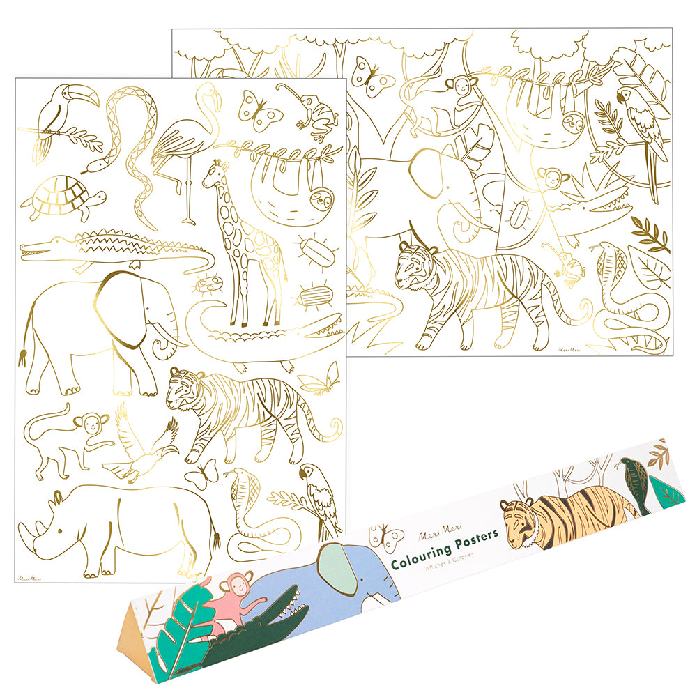 Jungle Coloring Posters 