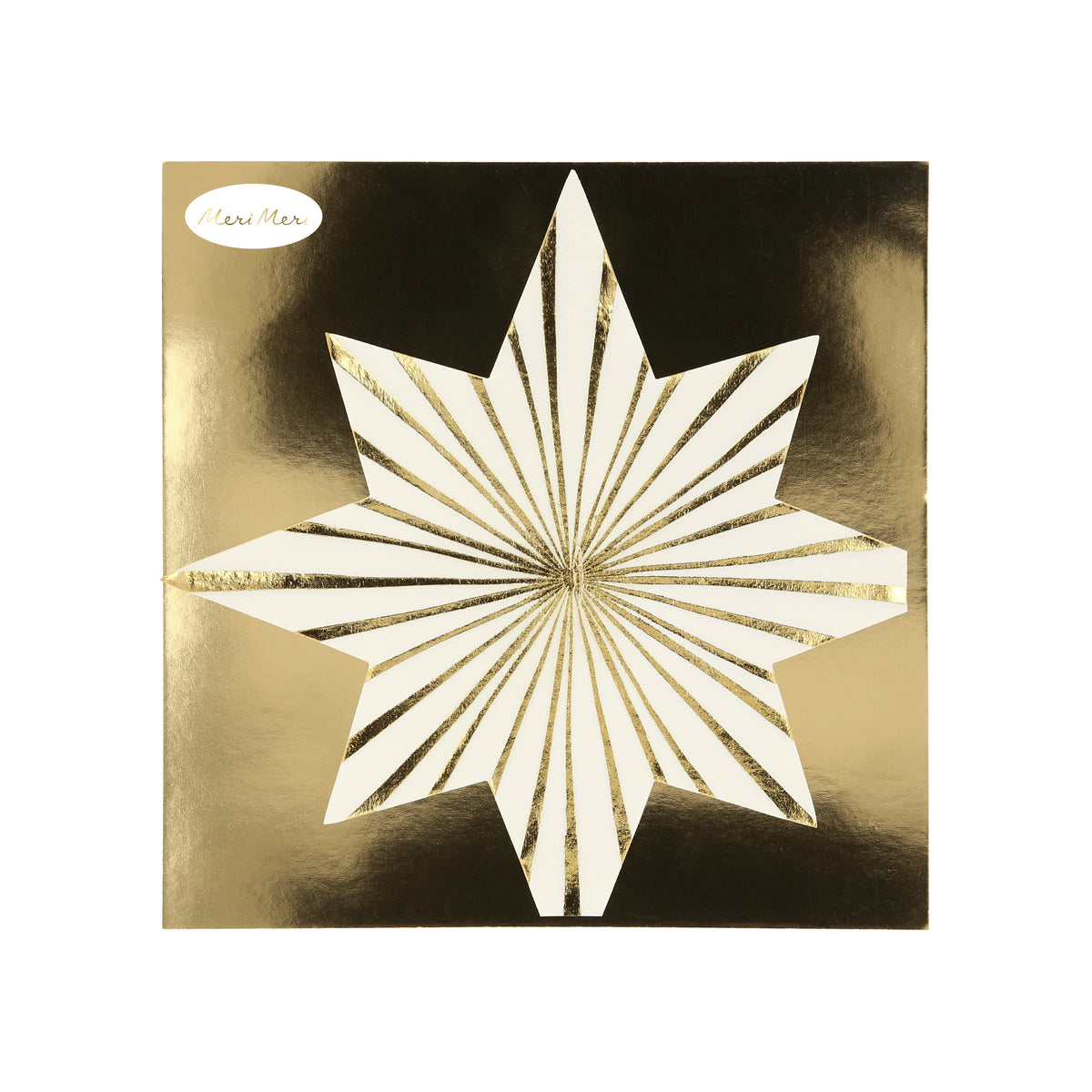 Gold Stripe Star Napkins Meri Meri
