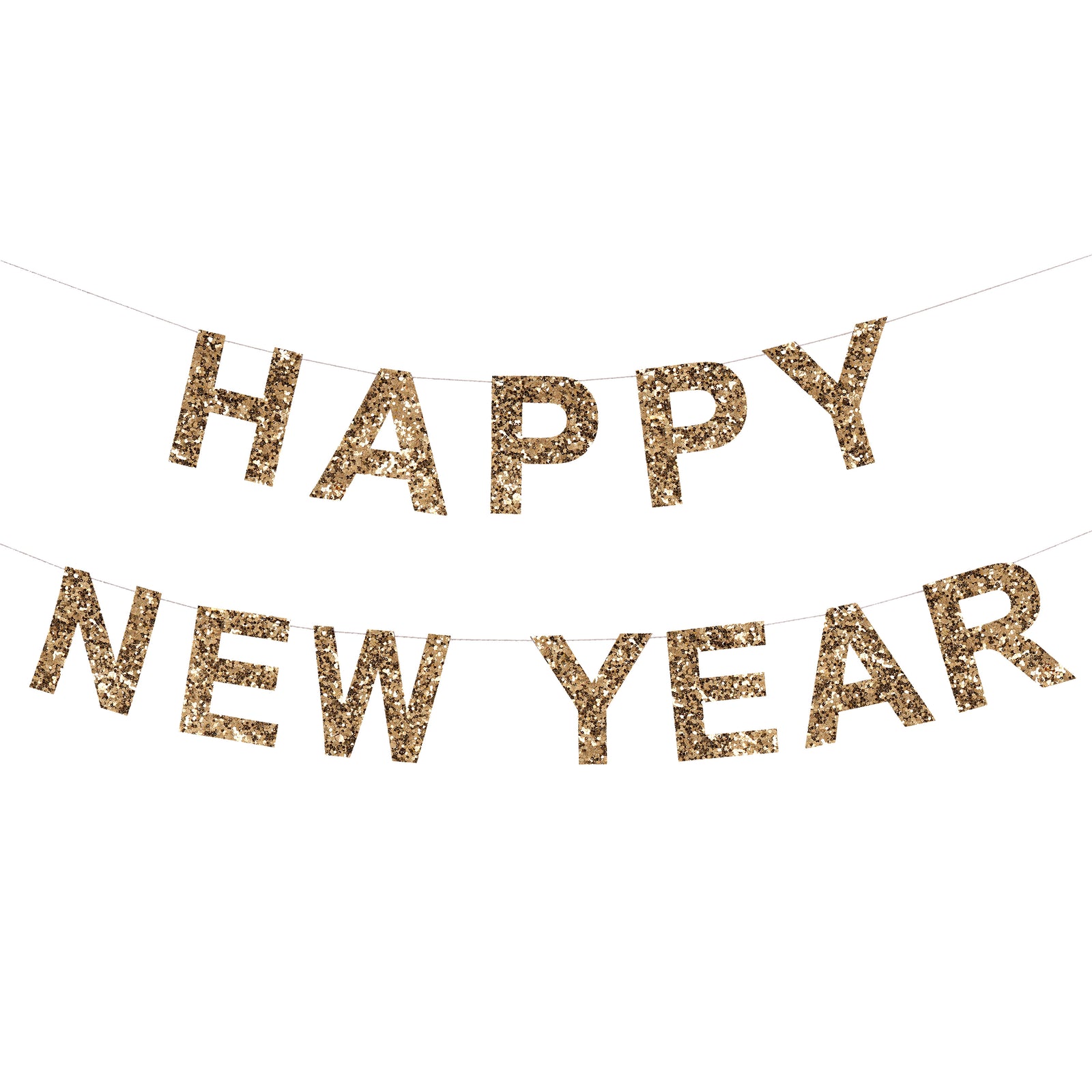 Gold Glitter Happy New Year Garland Meri Meri