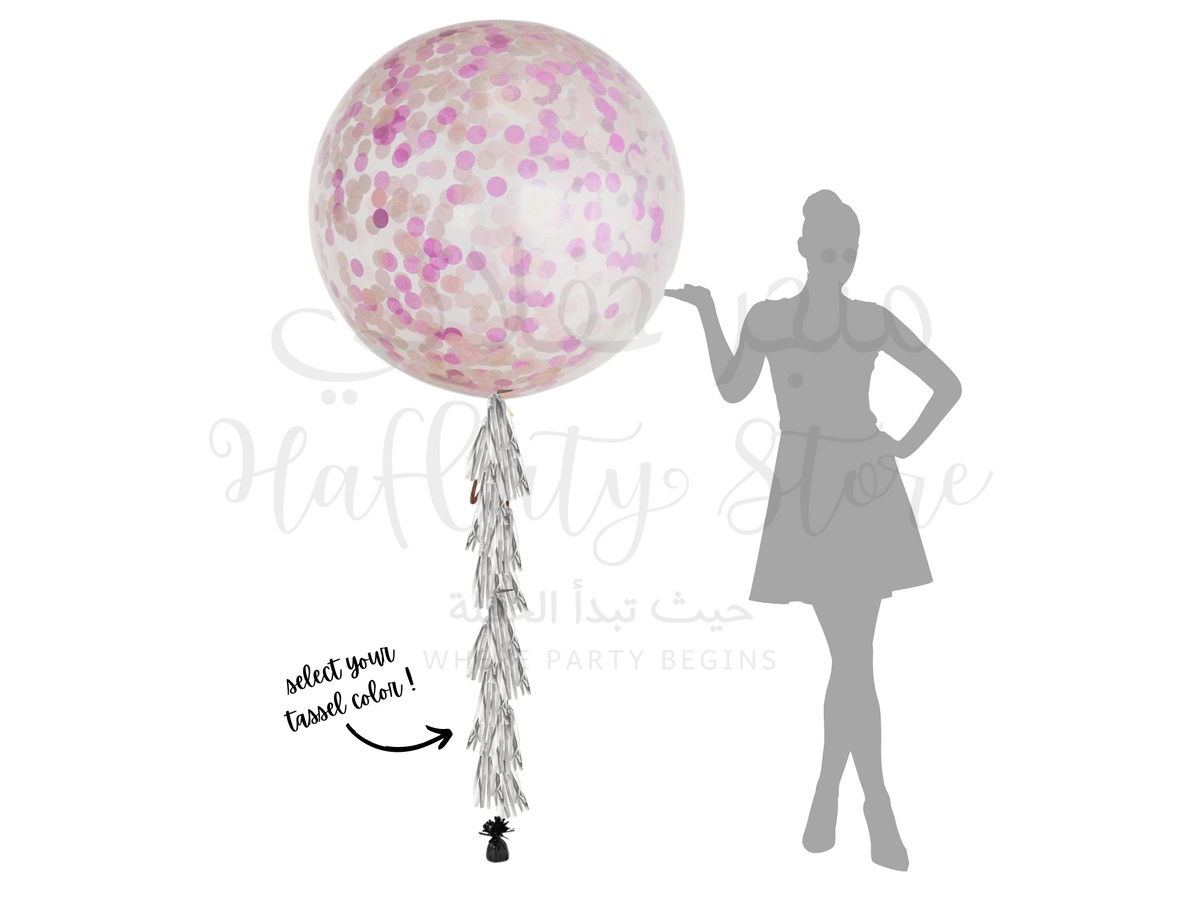 Classic Pink Giant Confetti Balloon 36&quot;
