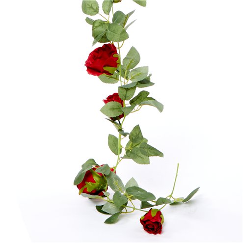 Red Rose Garland 1.75m Balloon Tail