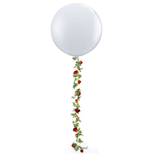 Red Rose Garland 1.75m Balloon Tail