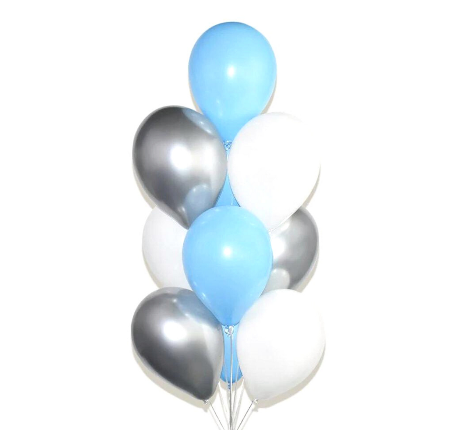 Pale Blue, White & Chrome Silver Bouquet