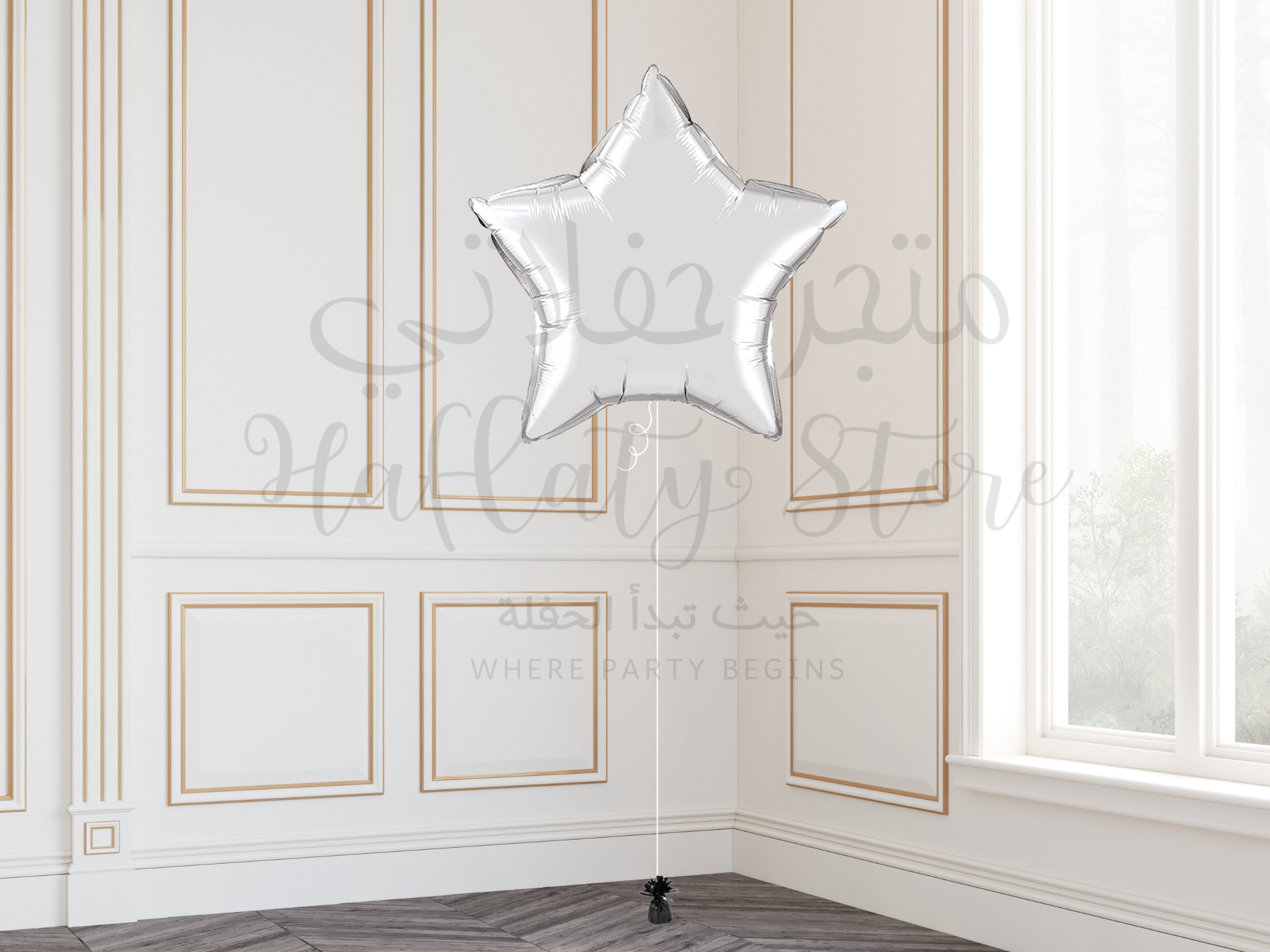 34” Silver 5point star