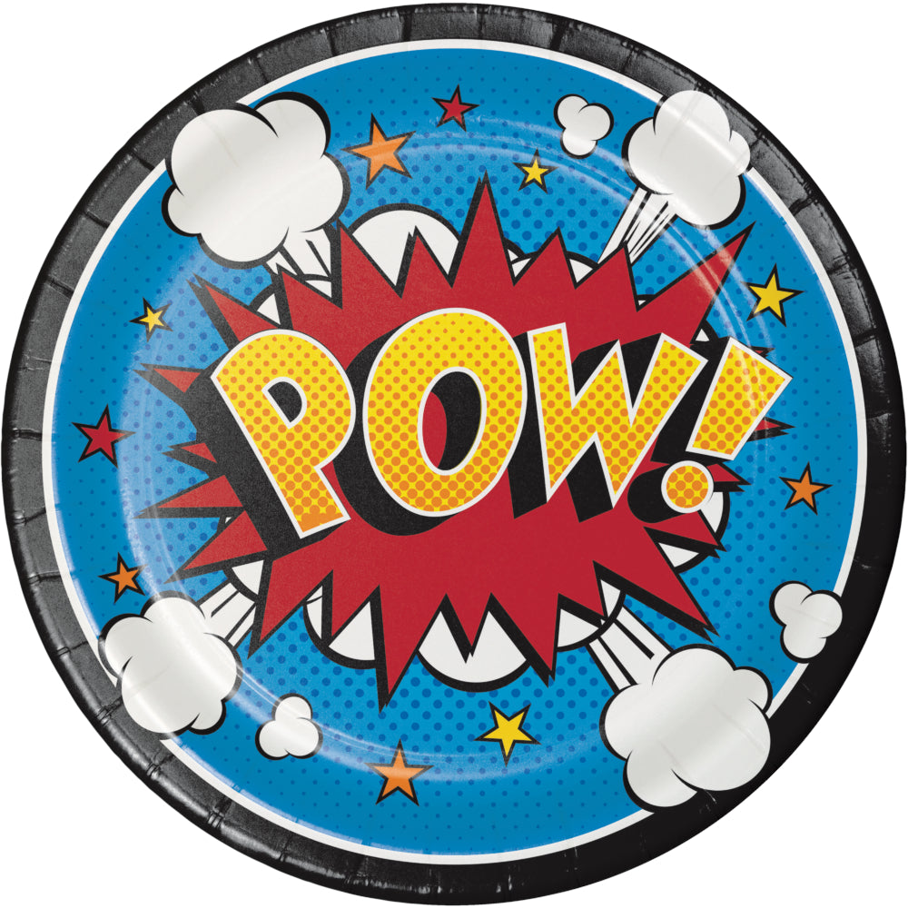 Superhero Slogan Party Plates