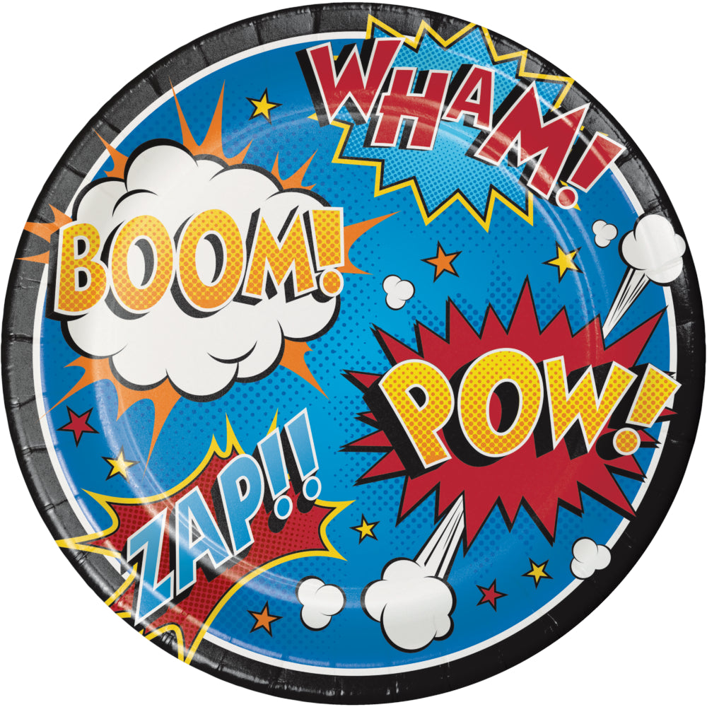 Superhero Slogan Paper Plates