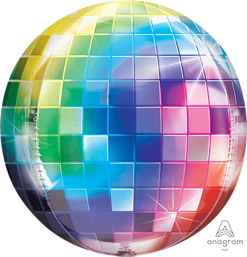 Rainbow Orbz Disco Ball Balloon