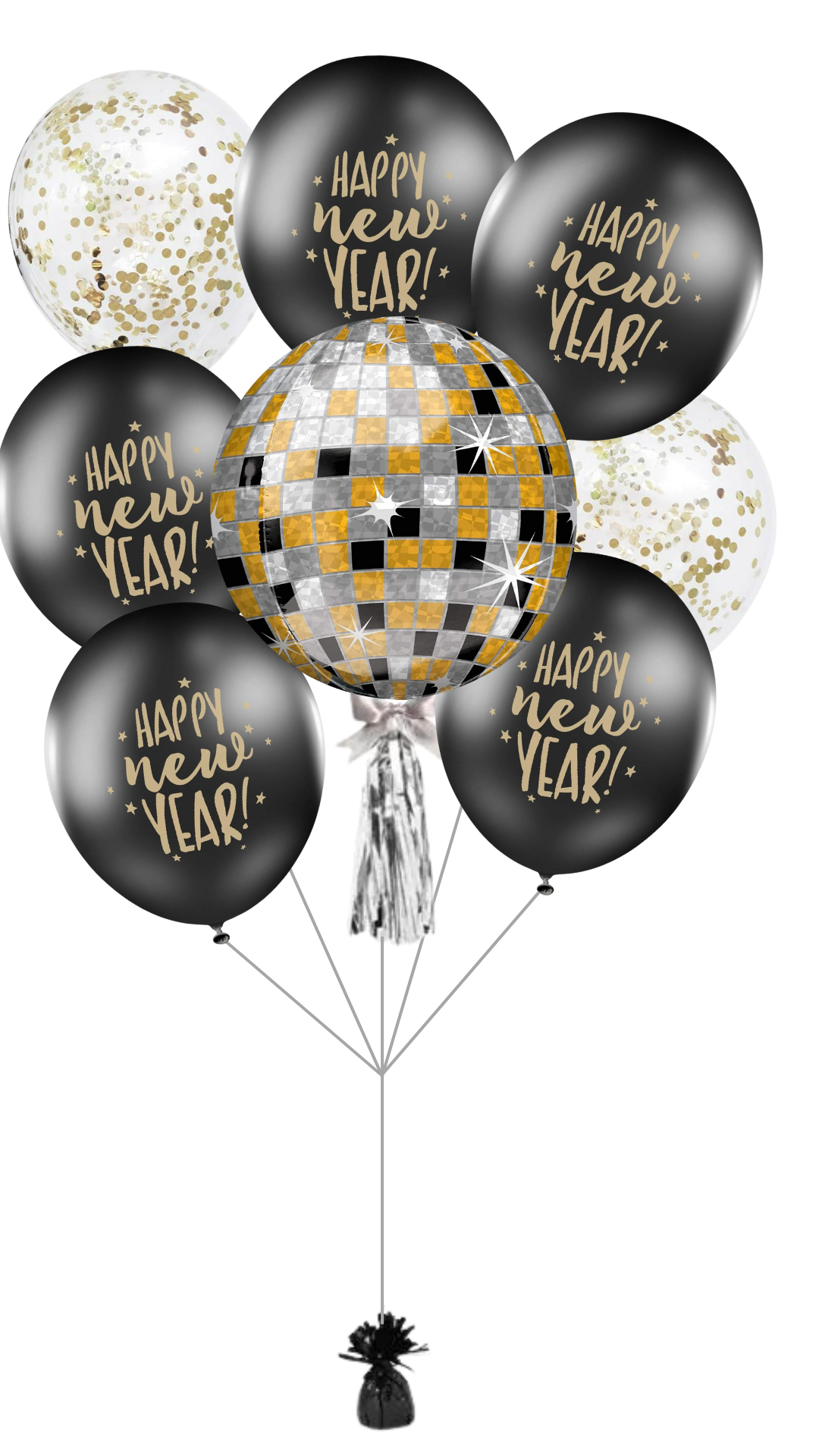 NYE Disco Ball Balloon Bunch