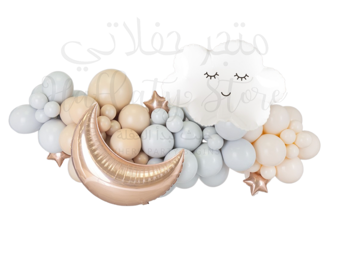 Dreamy Cloud &amp; Rose Gold Crescent Garland