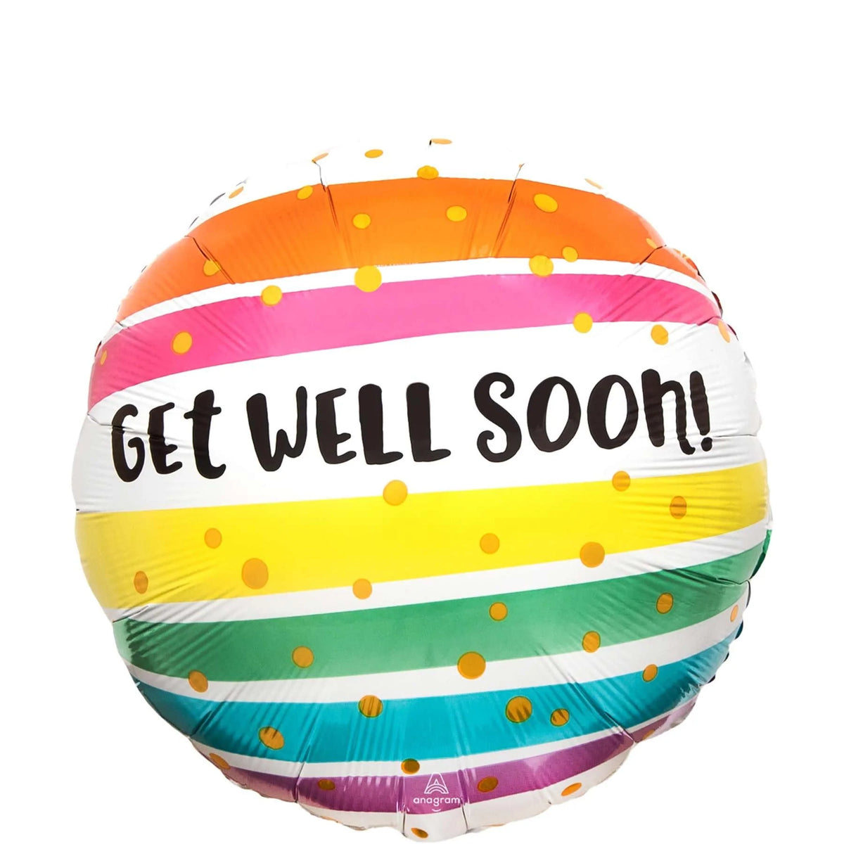 Get Well Bold Stripes Foil Balloon
