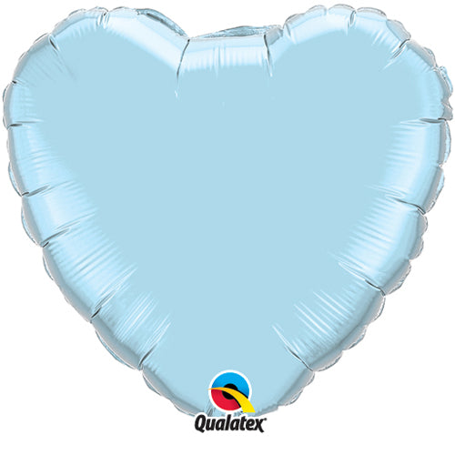 18&quot; Pearl Light Blue Heart Foil Balloon