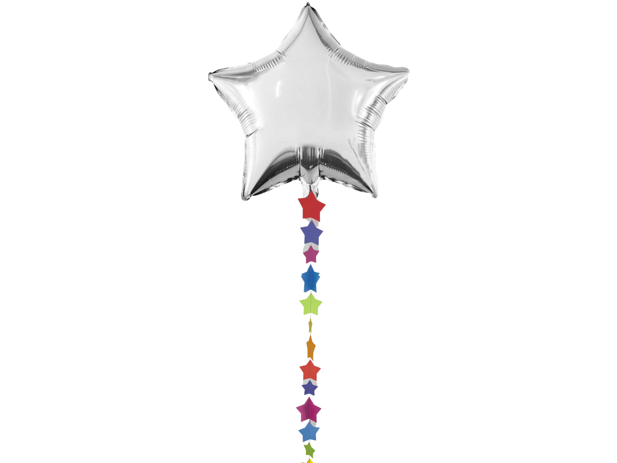 Multi-Colored Stars Balloon Tail