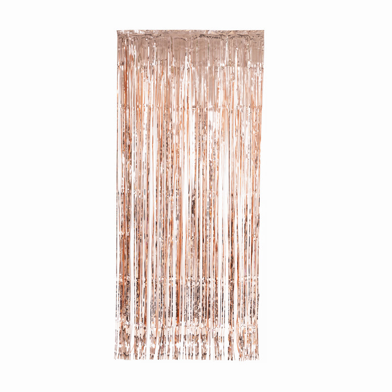 Metallic Rose Gold Streamer Curtain