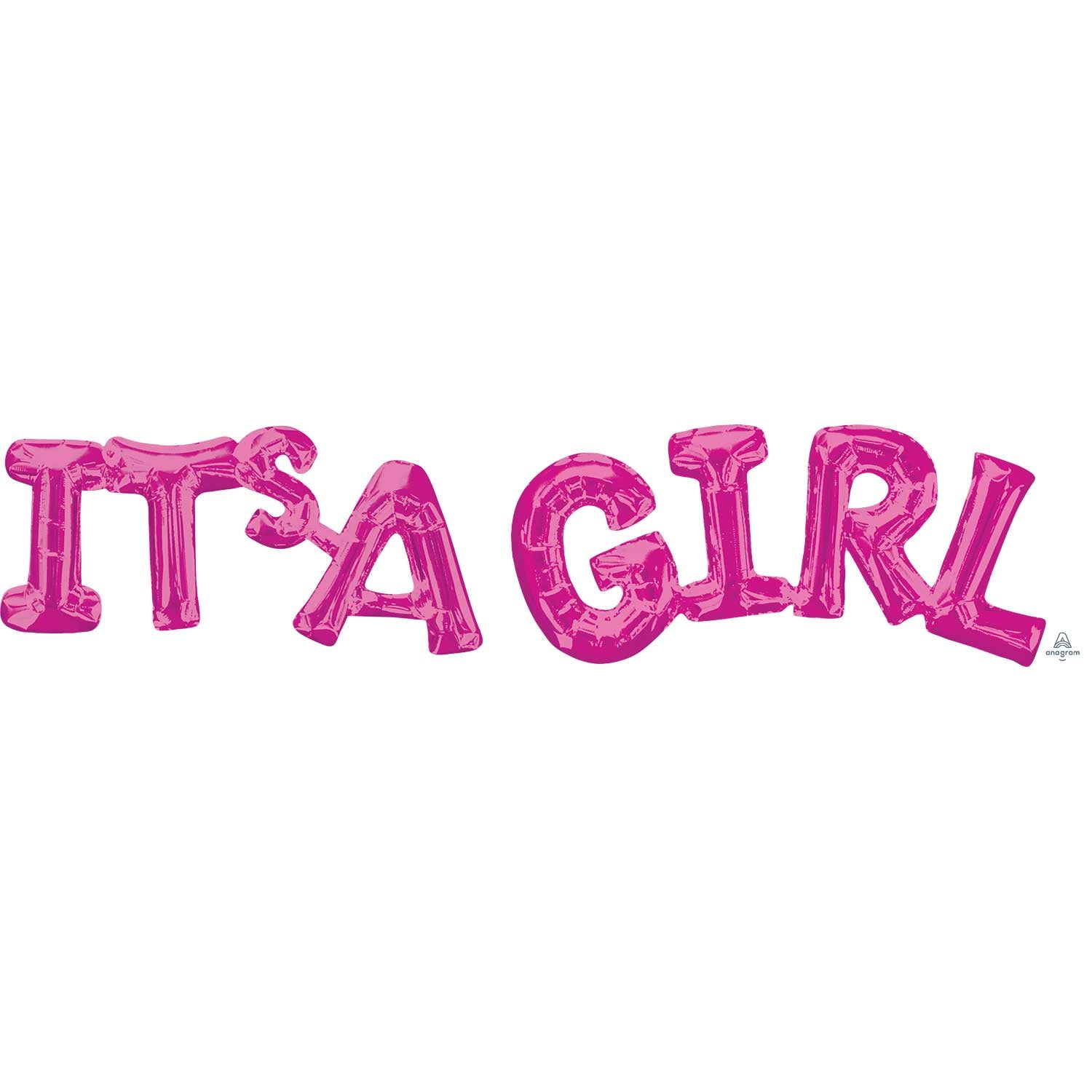 It's A Girl Pink Phrase Foil Balloon