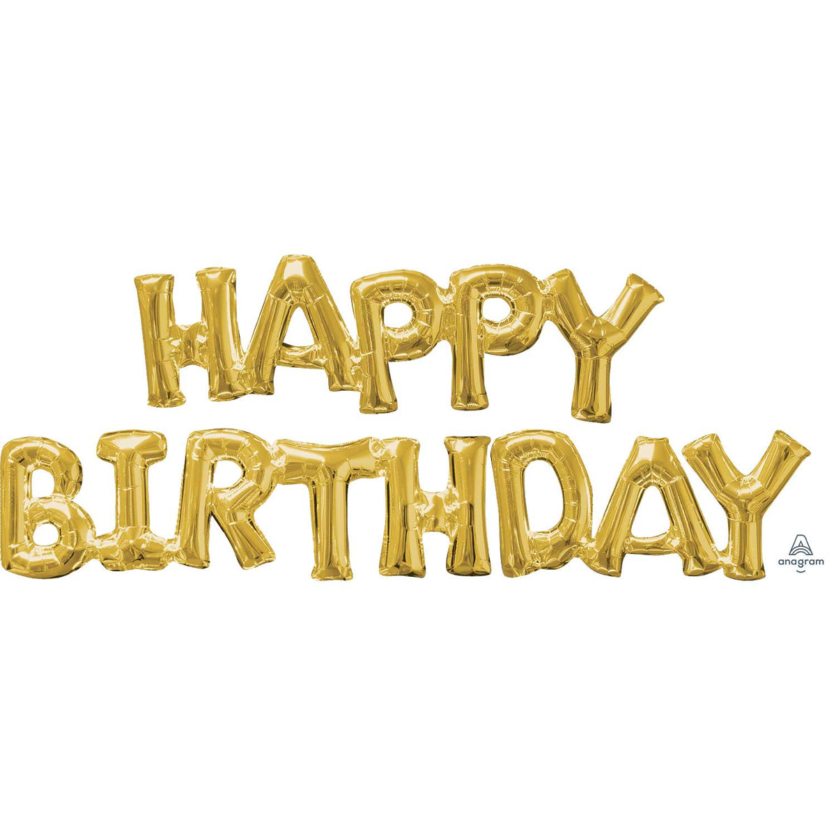 Happy Birthday Gold Phrase Balloon