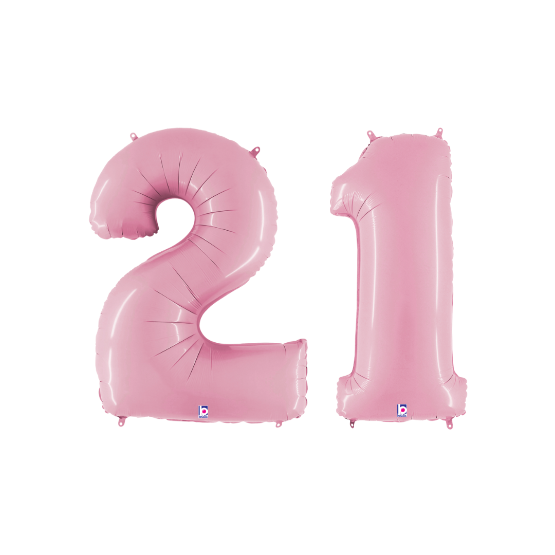 Number 21 Pastel Pink Foil Balloon