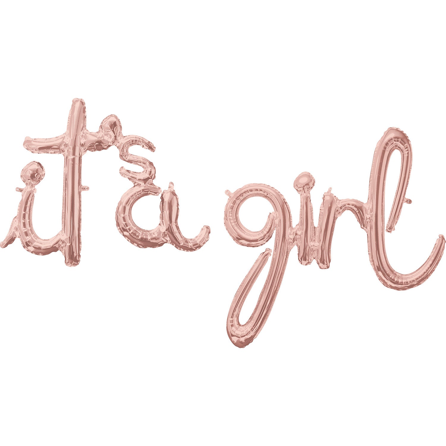 "It's A Girl" Rose Gold Script Phrase Foil Balloons 