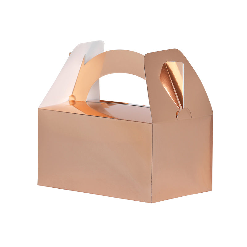 Metallic Rose Gold Lunch Favor Boxes