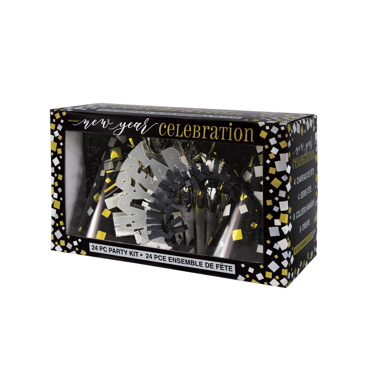 New Year Gold &amp; Silver Party Kit for 8