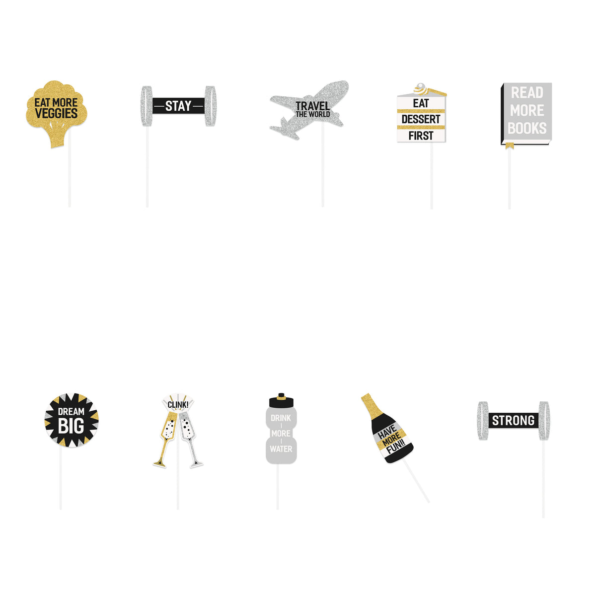 New Year&#39;s Resolution Photo Props