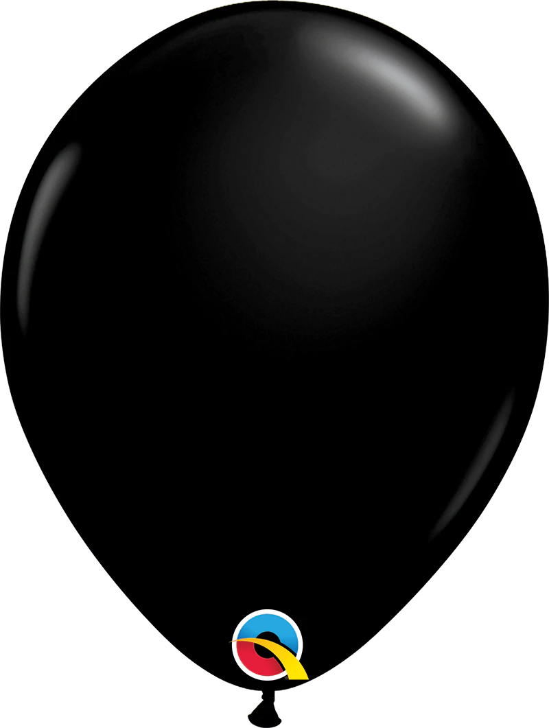 Onyx Black Latex Balloons 11"