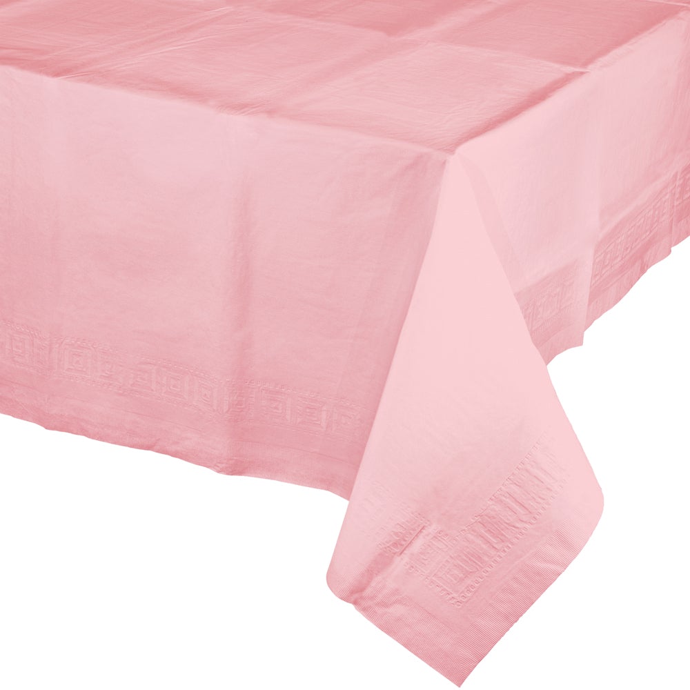 Plastic Lined Polytissue Tablecover Classic Pink