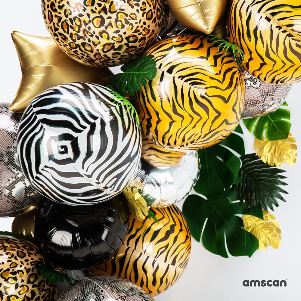 Tiger Print Orb Foil Balloon 