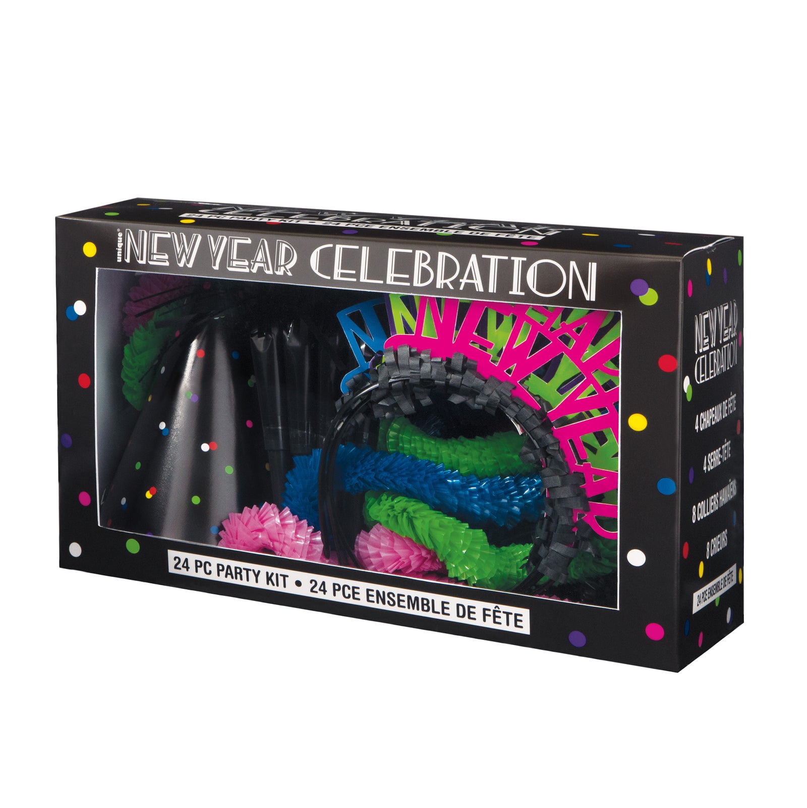 Neon Dots New Year's Party Kit for 8 
