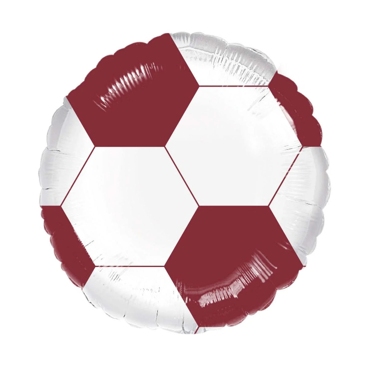 Maroon &amp; White Football Foil Balloon
