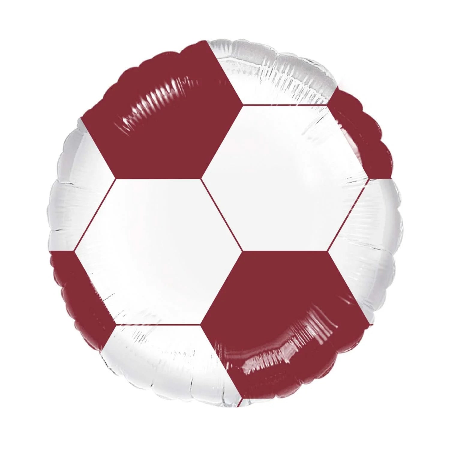Maroon & White Football Foil Balloon