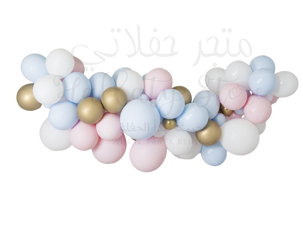 Pastel Pink, Blue, White &amp; Gold Garland