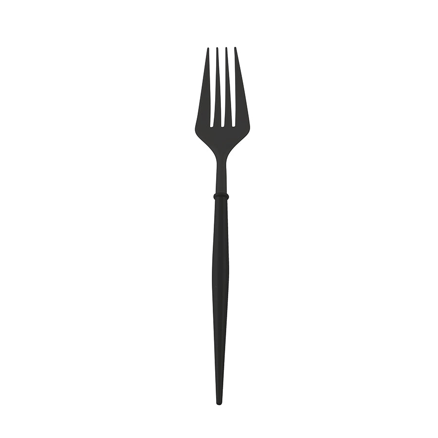 All Black Plastic Cutlery - 36PC