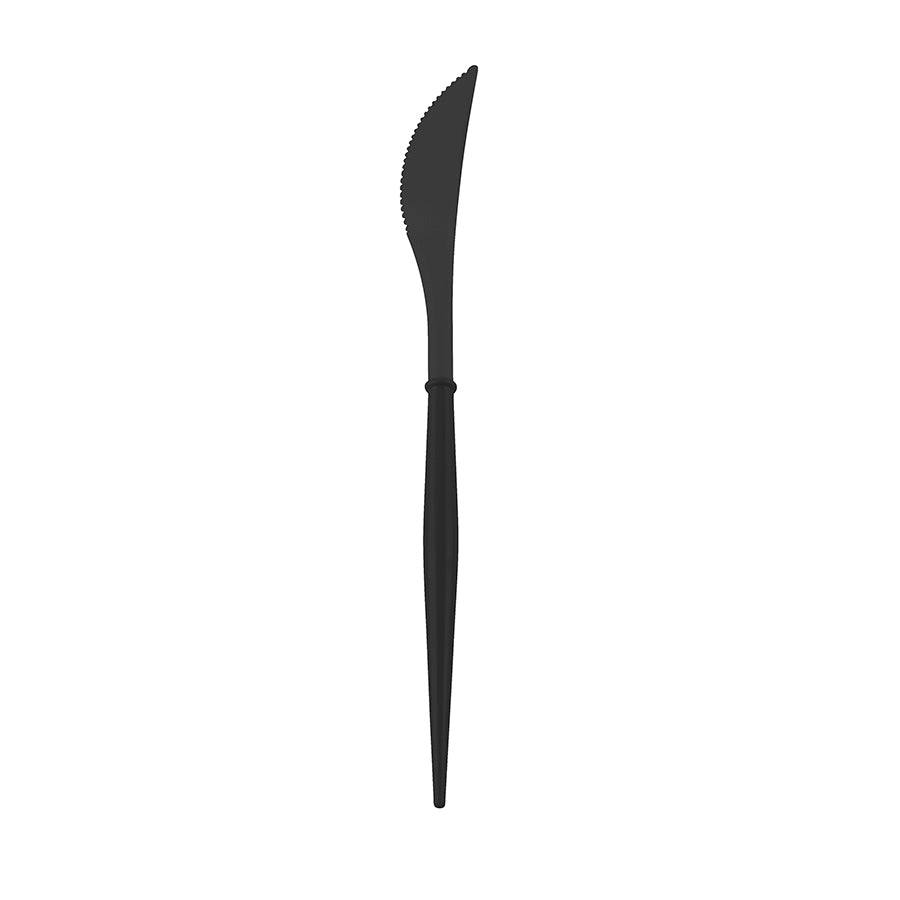 All Black Plastic Cutlery - 36PC