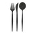 All Black Plastic Cutlery - 36PC