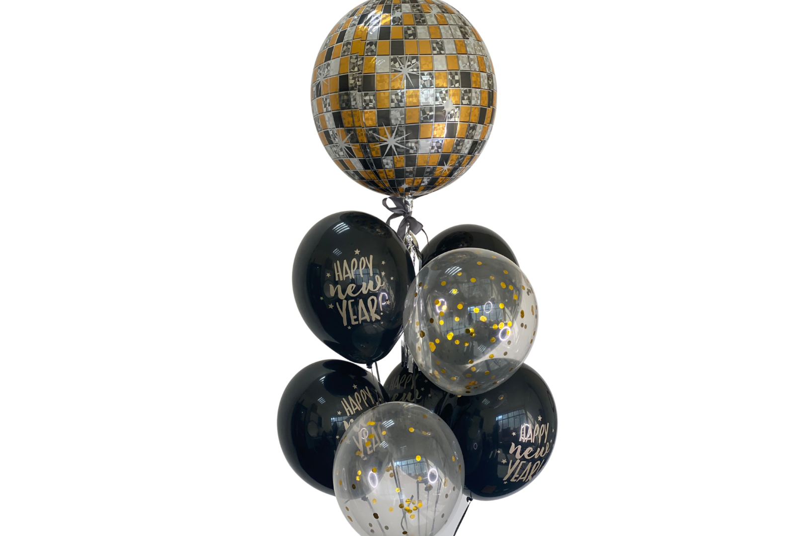 Gold, Silver & Black Orbz Disco Ball Balloon